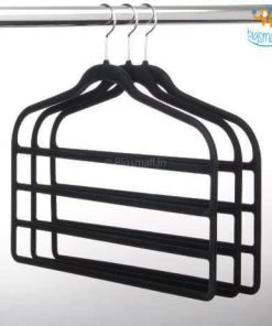 Akshay Mumbai Importer Multi-layer Cloth Hanger (Black)