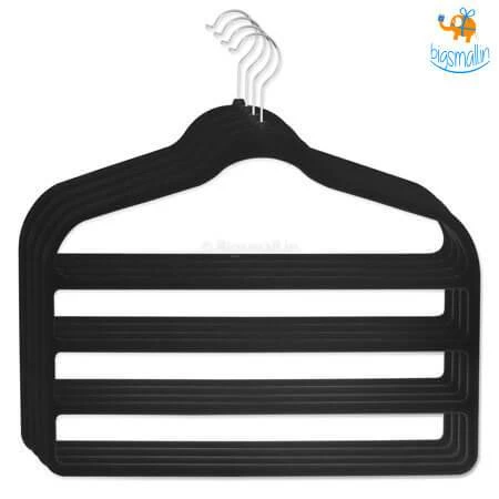Akshay Mumbai Importer Multi-layer Cloth Hanger (Black)