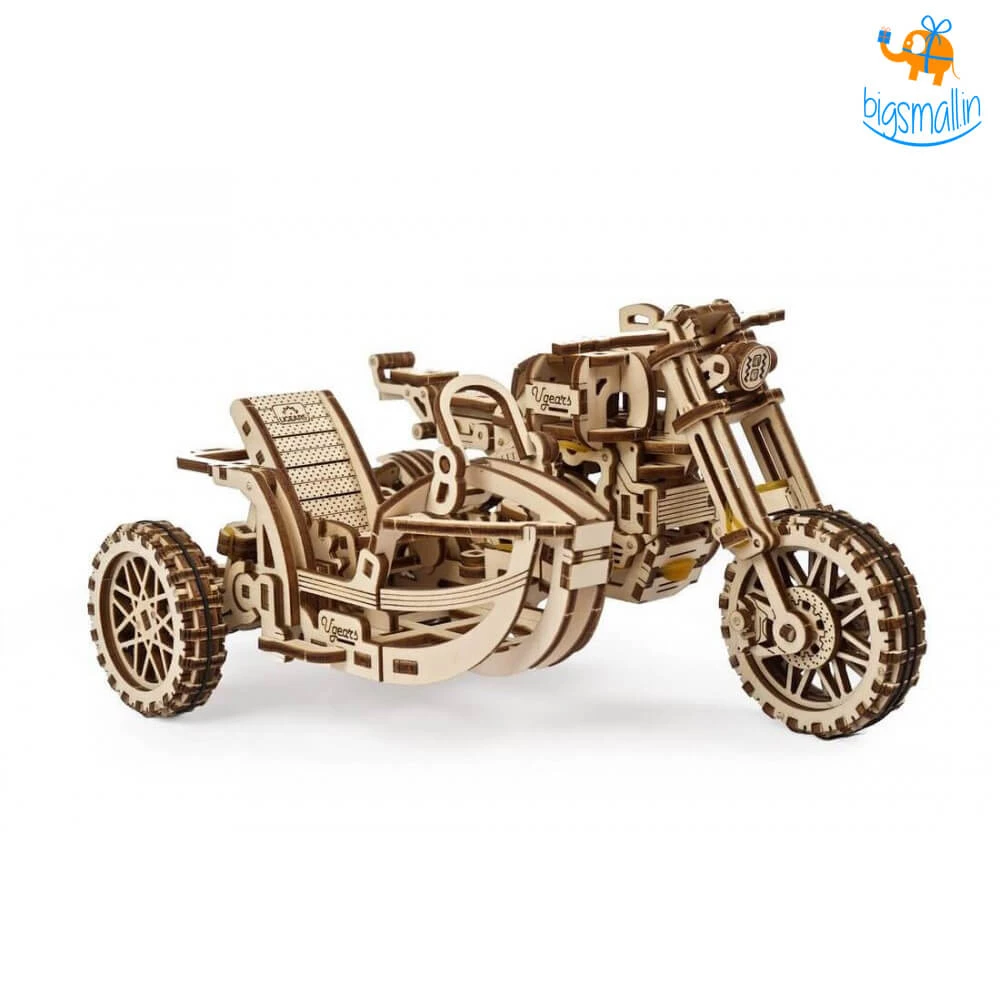 Ugears All Of It Scrambler UGR-10 Motor Bike With Sidecar Mechanical Model