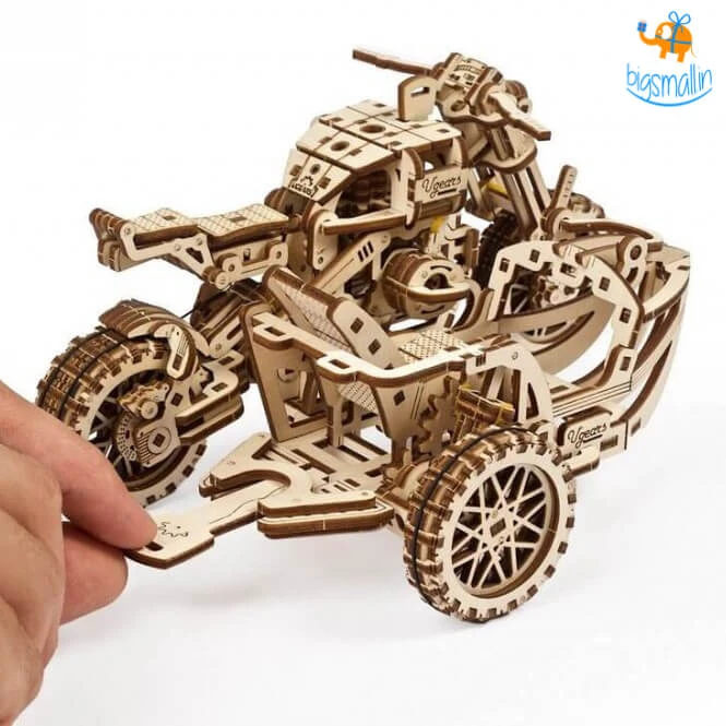 Ugears All Of It Scrambler UGR-10 Motor Bike With Sidecar Mechanical Model