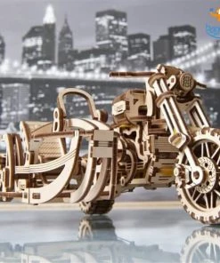 Ugears All Of It Scrambler UGR-10 Motor Bike With Sidecar Mechanical Model
