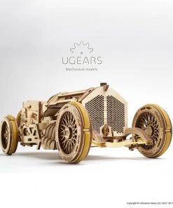 Ugears U-9 Grand Prix Car Mechanical Puzzle All Of It