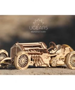 Ugears U-9 Grand Prix Car Mechanical Puzzle All Of It