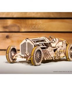 Ugears U-9 Grand Prix Car Mechanical Puzzle All Of It