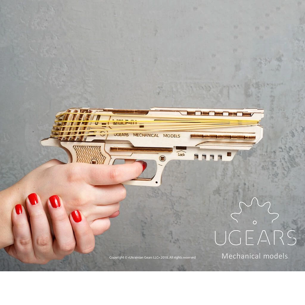 Ugears Handgun Mechanical Puzzle All Of It