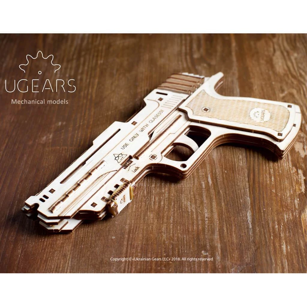 Ugears Handgun Mechanical Puzzle All Of It