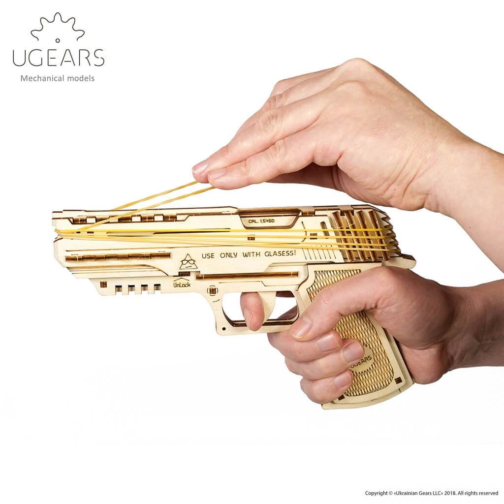 Ugears Handgun Mechanical Puzzle All Of It