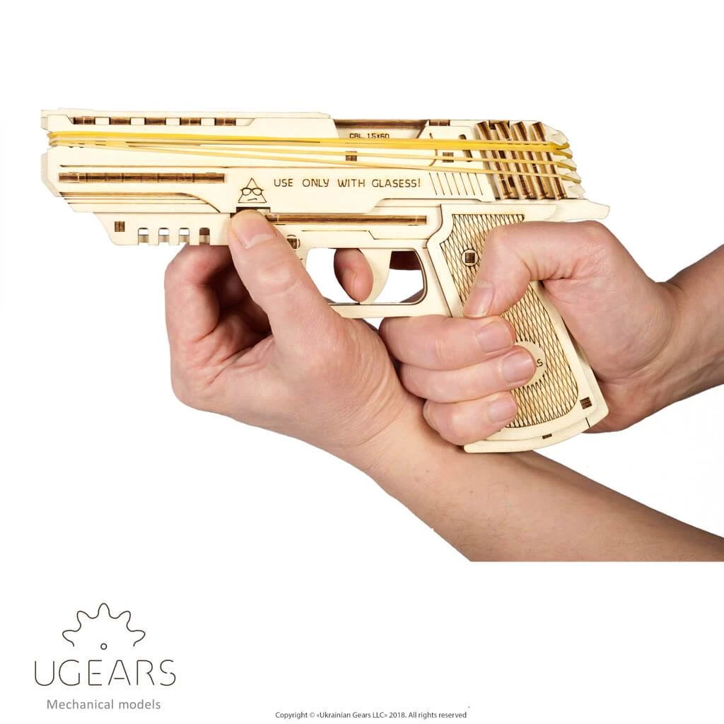 Ugears Handgun Mechanical Puzzle All Of It