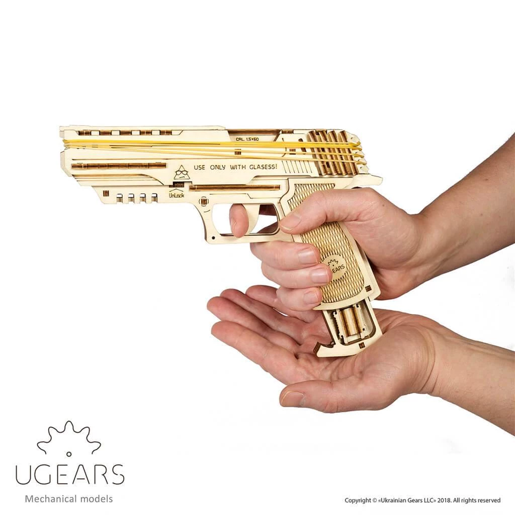 Ugears Handgun Mechanical Puzzle All Of It