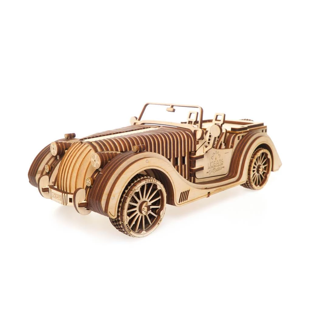 Ugears Roadster VM-01 Mechanical Puzzle All Of It