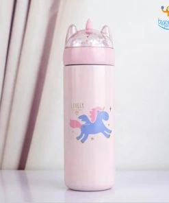 Artnery Unicorn Water Bottle With Glitter Lid
