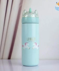 Artnery Unicorn Water Bottle With Glitter Lid