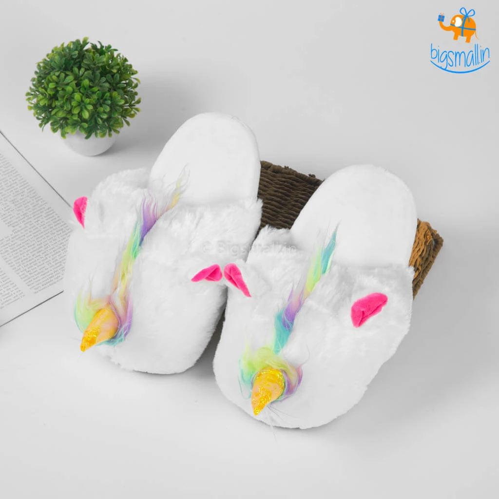 Bigsmall_hmk Cosy Unicorn Plush Slippers All Of It