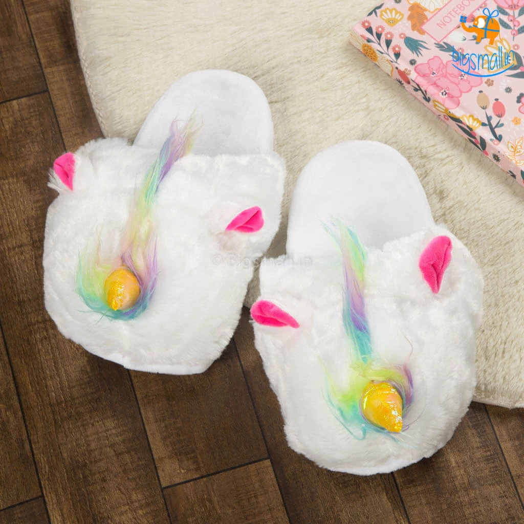 Bigsmall_hmk Cosy Unicorn Plush Slippers All Of It