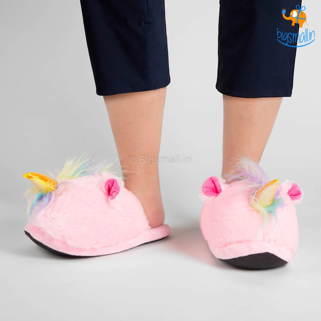 Bigsmall_hmk Cosy Unicorn Plush Slippers All Of It