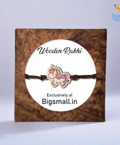 Bigsmall_cc All Of It Unicorn Wooden Rakhi