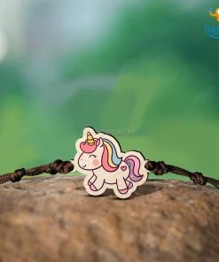 Bigsmall_cc All Of It Unicorn Wooden Rakhi