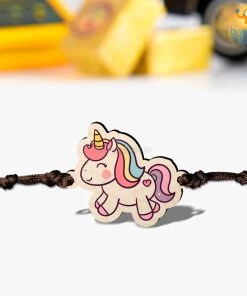 Bigsmall_cc All Of It Unicorn Wooden Rakhi