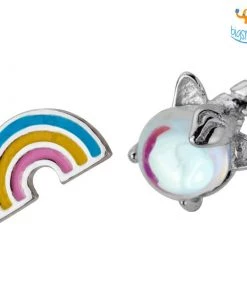 AmyLi All Of It Magical Unicorn Rainbow Ear Studs