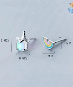 AmyLi All Of It Magical Unicorn Rainbow Ear Studs