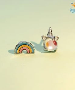 AmyLi All Of It Magical Unicorn Rainbow Ear Studs