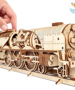 Ugears V-Express Steam Train With Tender Model All Of It