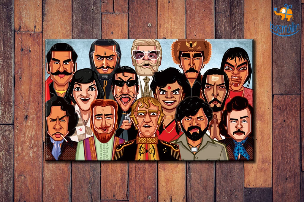 Graphicurry Villains Of Indian Cinema Laminated Poster