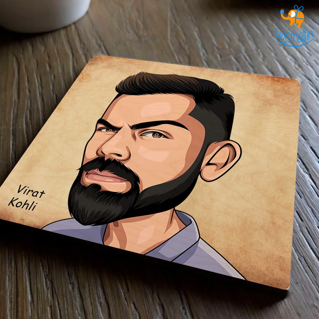 Bigsmall_cc Virat Kohli Wooden Coasters
