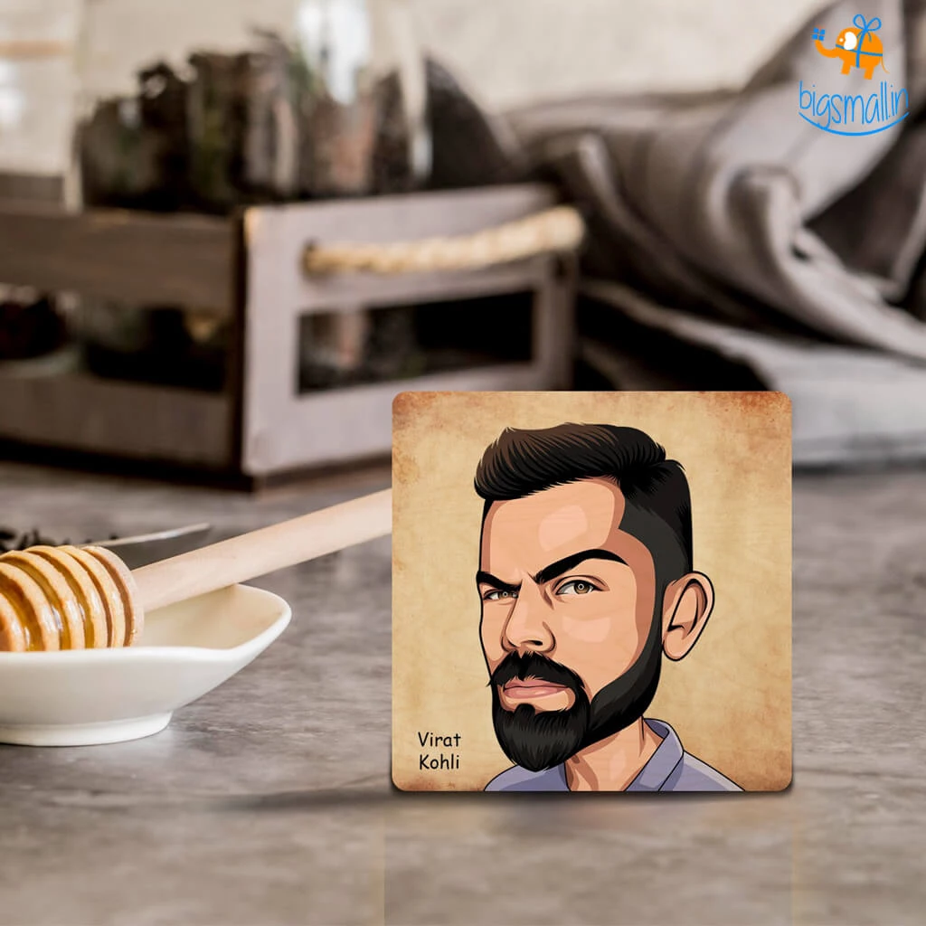 Bigsmall_cc Virat Kohli Wooden Coasters