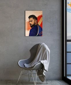 Bigsmall_cc Father's Day Virat Kohli Printed Wooden Frame