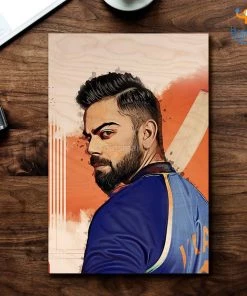 Bigsmall_cc Father's Day Virat Kohli Printed Wooden Frame