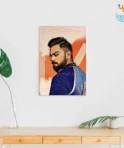 Bigsmall_cc Father's Day Virat Kohli Printed Wooden Frame