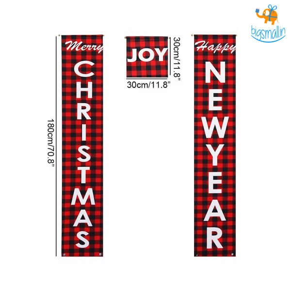 Coral Tree All Of It Christmas Banner - Set Of 3