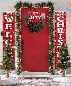 Coral Tree All Of It Christmas Banner - Set Of 3