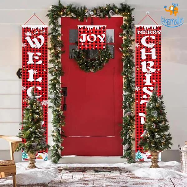 Coral Tree All Of It Christmas Banner - Set Of 3
