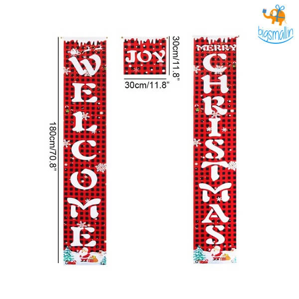 Coral Tree All Of It Christmas Banner - Set Of 3