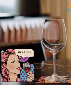 Bigsmall_cc Wine Time Wooden Coasters - Set Of 4 All Of It