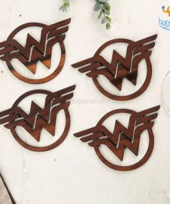 Bigsmall_cc Wonder Woman Wooden Coasters Corporate