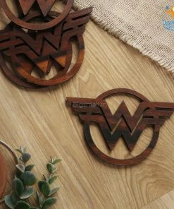 Bigsmall_cc Wonder Woman Wooden Coasters Corporate