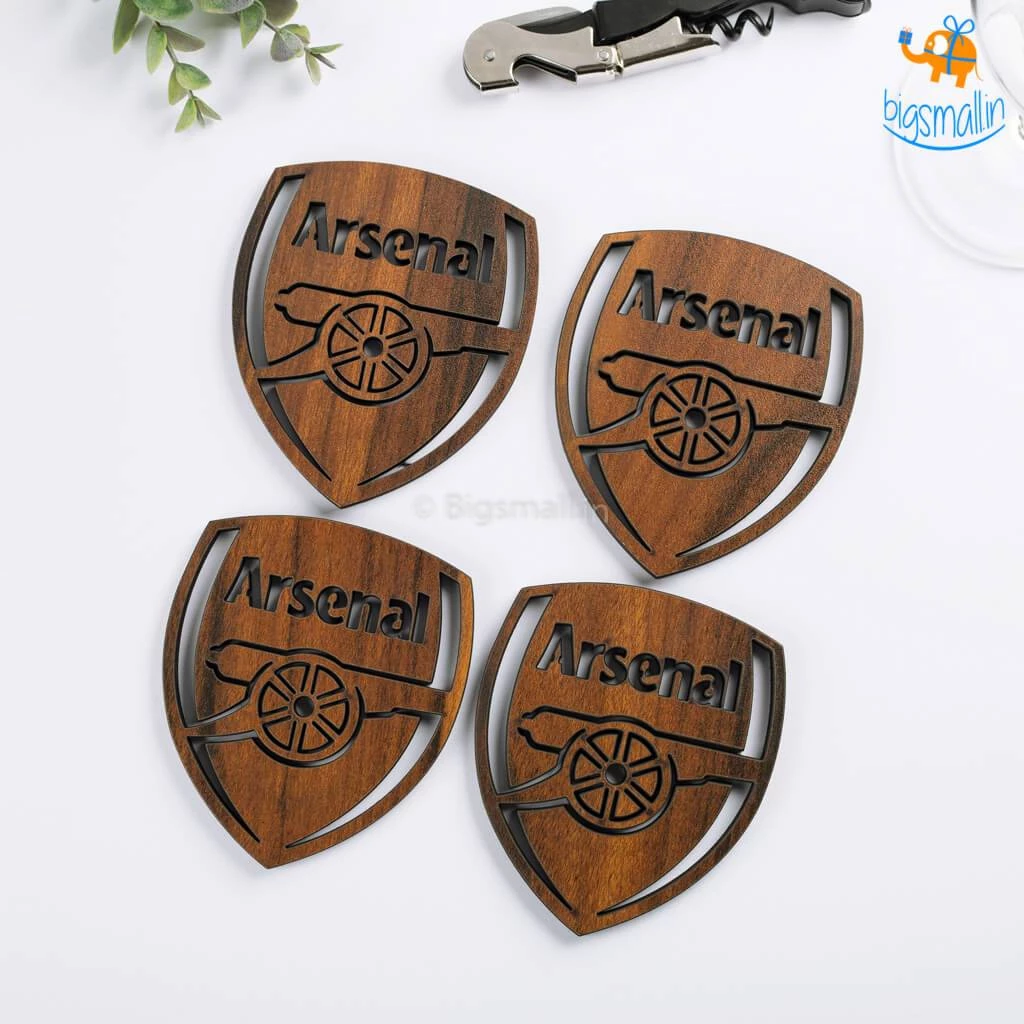 Bigsmall_cc All Of It Arsenal Laser Cut Wooden Coasters - Set Of 4