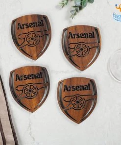 Bigsmall_cc All Of It Arsenal Laser Cut Wooden Coasters - Set Of 4