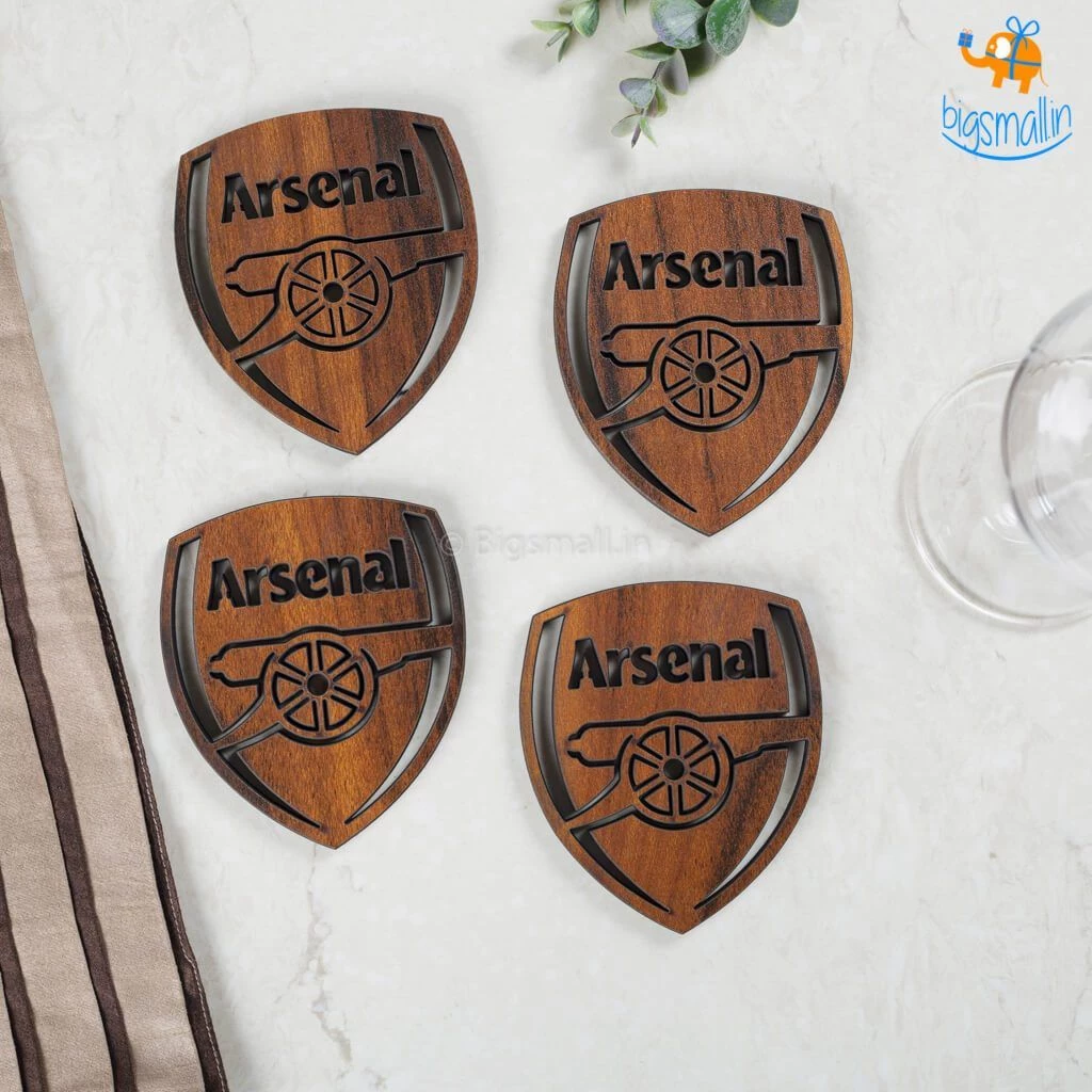 Bigsmall_cc All Of It Arsenal Laser Cut Wooden Coasters - Set Of 4