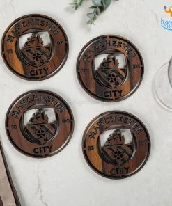 Bigsmall_cc Laser Cut Manchester City Wooden Coasters - Set Of 4 All Of It