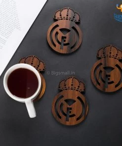 Bigsmall_cc Laser Cut Real Madrid Wooden Coasters - Set Of 4