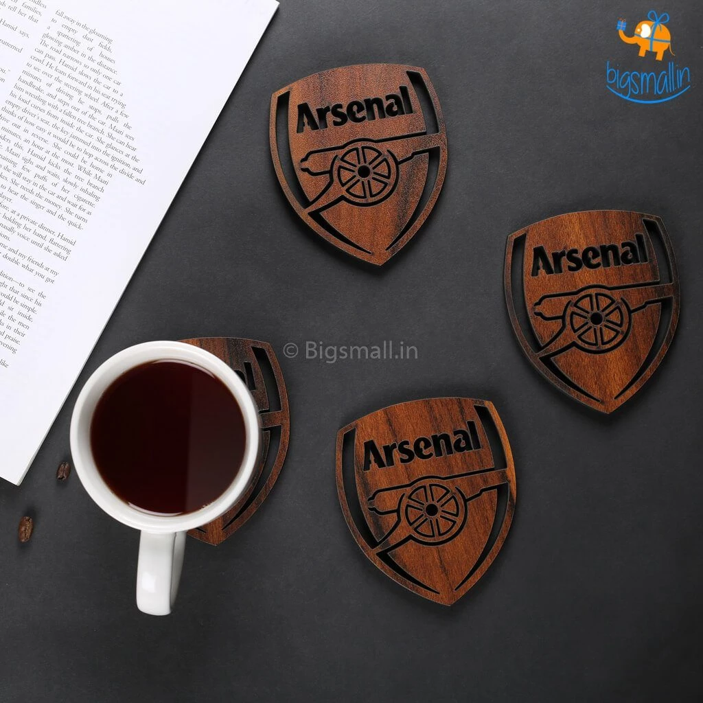 Bigsmall_cc All Of It Arsenal Laser Cut Wooden Coasters - Set Of 4