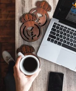 Bigsmall_cc Laser Cut Real Madrid Wooden Coasters - Set Of 4