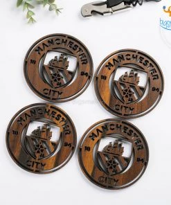 Bigsmall_cc Laser Cut Manchester City Wooden Coasters - Set Of 4 All Of It