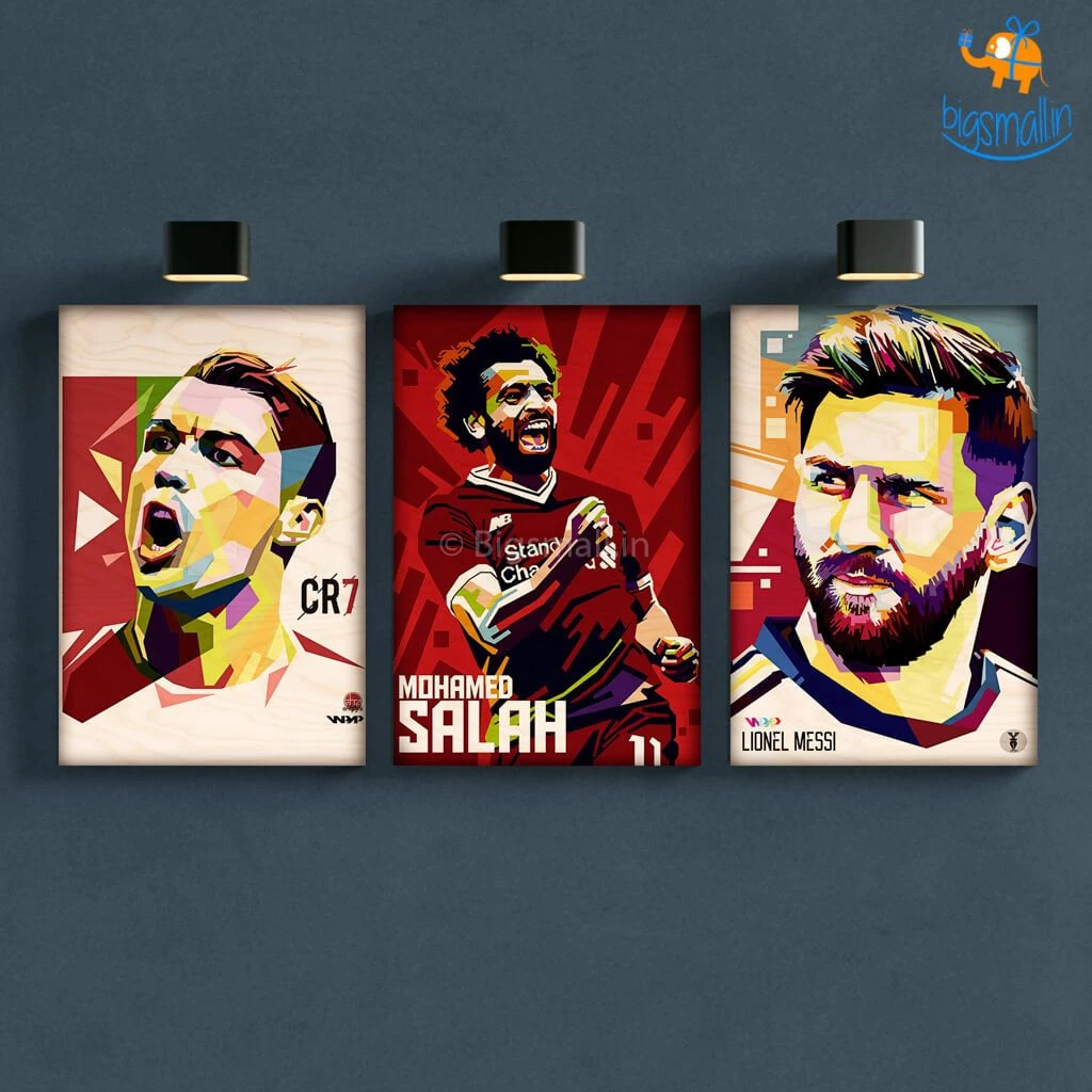 Bigsmall_cc Footballer Printed Wooden Poster
