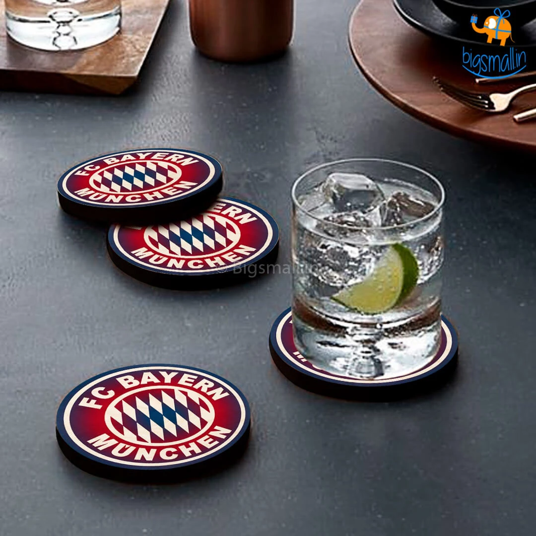 Bigsmall_cc Bayern Munich FC Wooden Coasters - Set Of 4