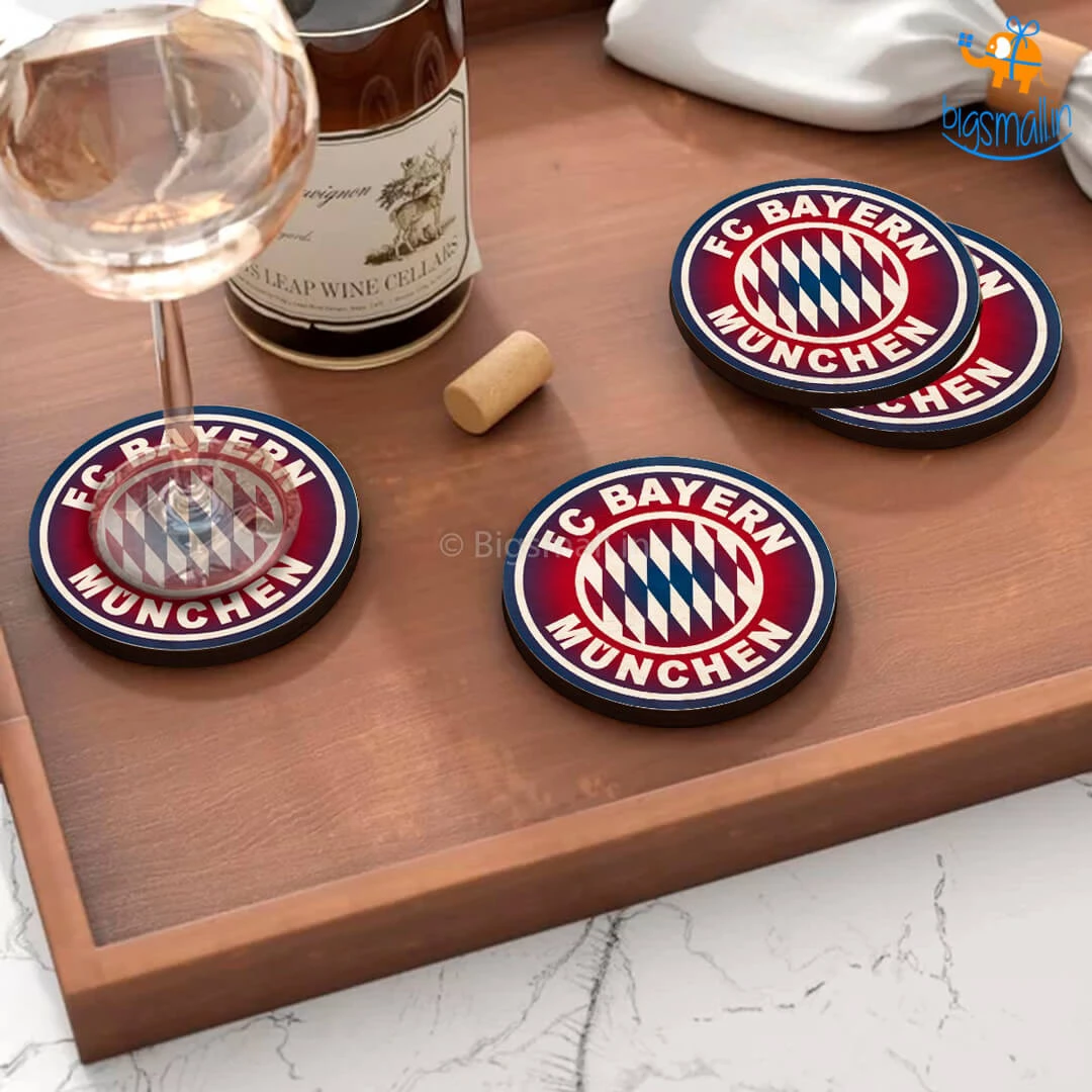 Bigsmall_cc Bayern Munich FC Wooden Coasters - Set Of 4